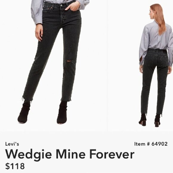 Levi’s | Wedgie Icon Mine Forever Black Size 24 - Picture 12 of 13